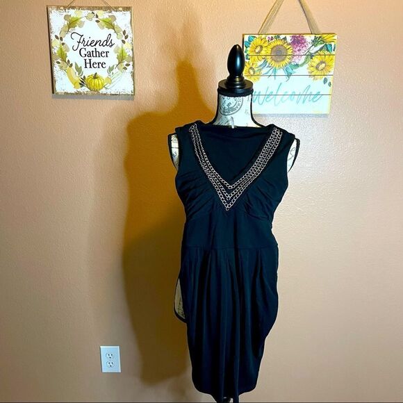 Poof black blouse with v neck - Picture 1 of 7